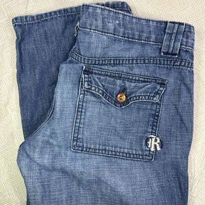 Rich & Skinny Jeans Womens 28 Blue Bootcut Mid Rise Denim Button Fly Flap Pocket